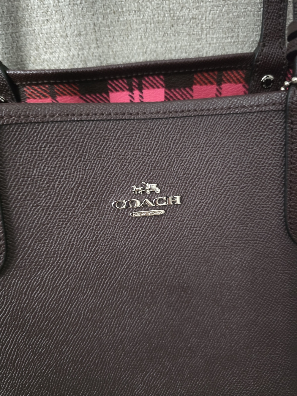 EUC Coach Reversible City Tote Bag – Burgundy & Pink Plaid - Picture 11 of 16